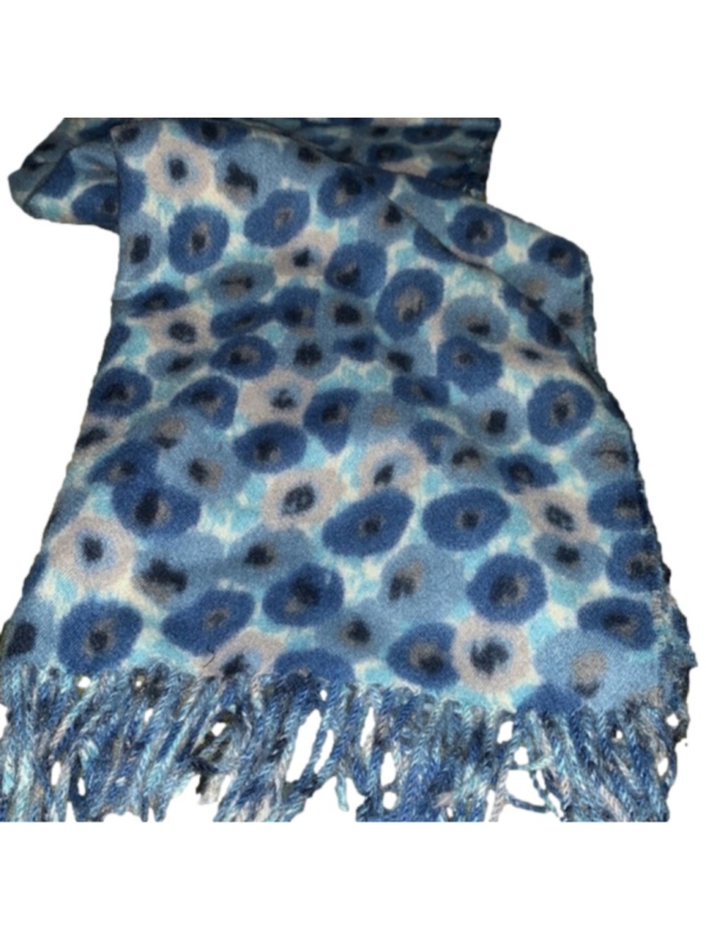 Super soft spotted scarf blue